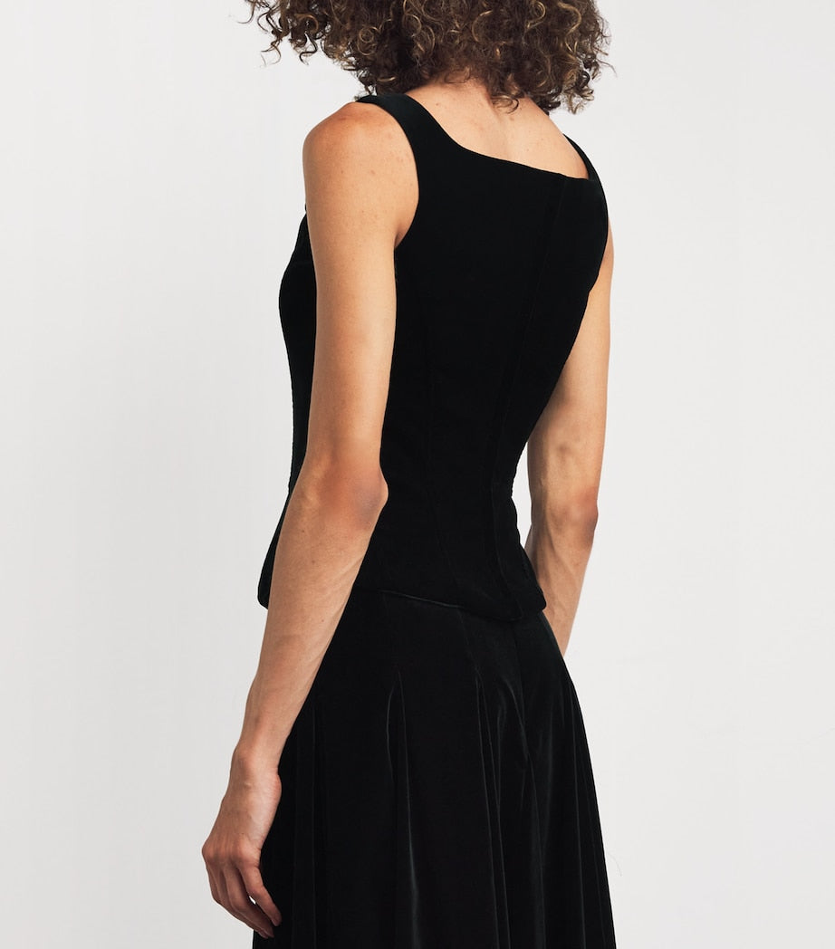 Velvet Bustier Top BLACK