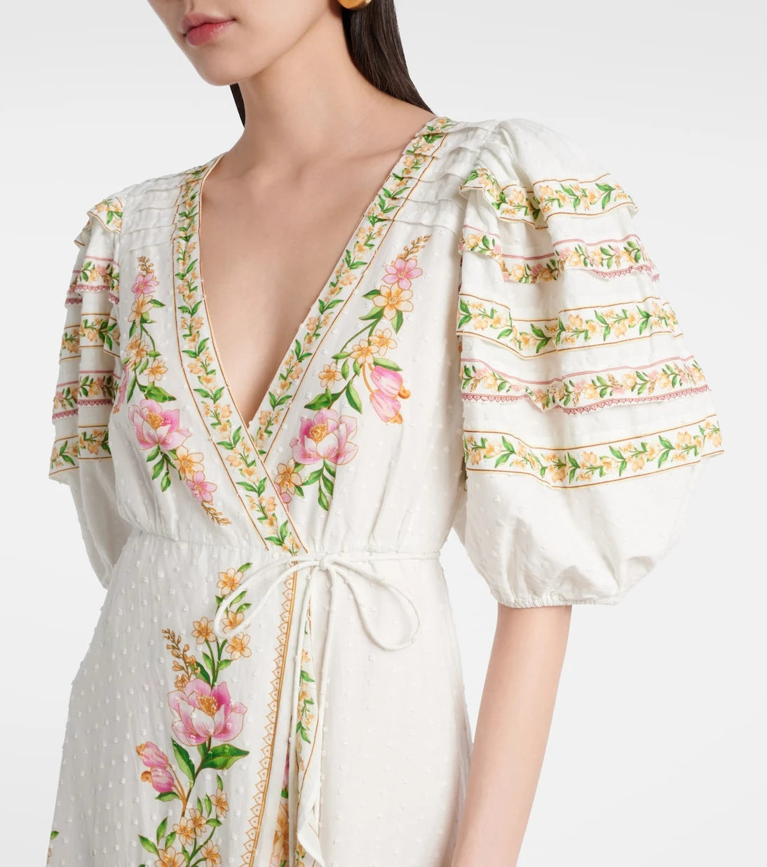 Farm Rio - Floral cotton wrap dress