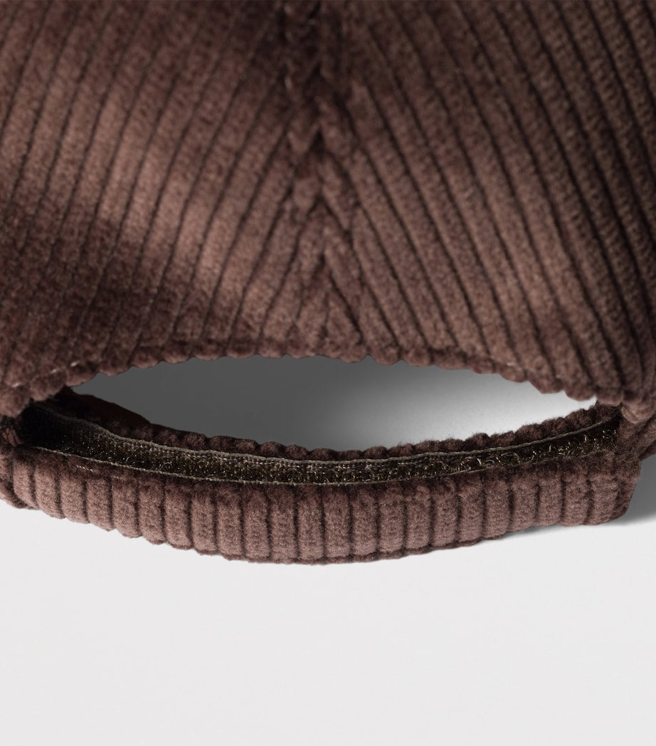 Brown Corduroy Logo Baseball Cap