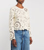 Ivory Crochet Long-Sleeve Top