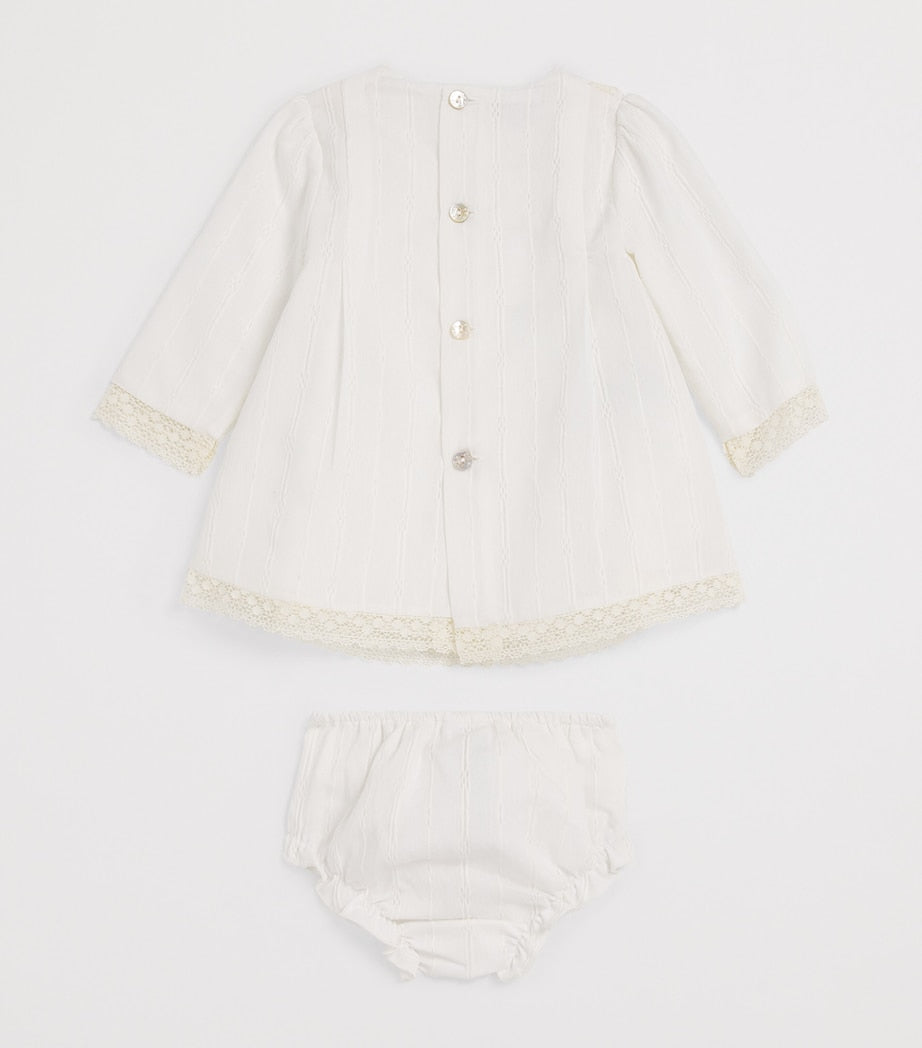 Cotton-Blend Lace Dress and Bloomers Set (1-24 Months)