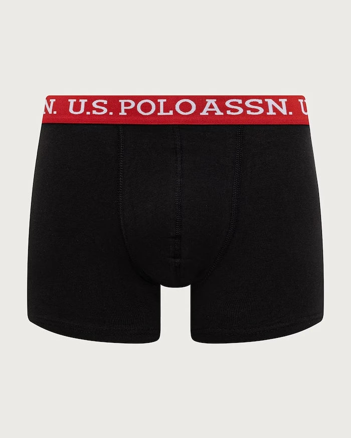 U.S. Polo Assn. erkek pamuklu dar boxer CONTRAST BRAND WAISTBAND 3'lü paket