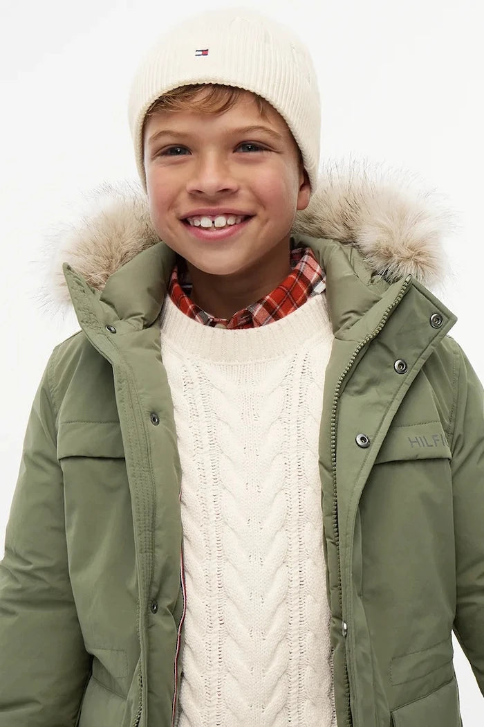 Tommy Hilfiger çocuk pamuk beanie şapka