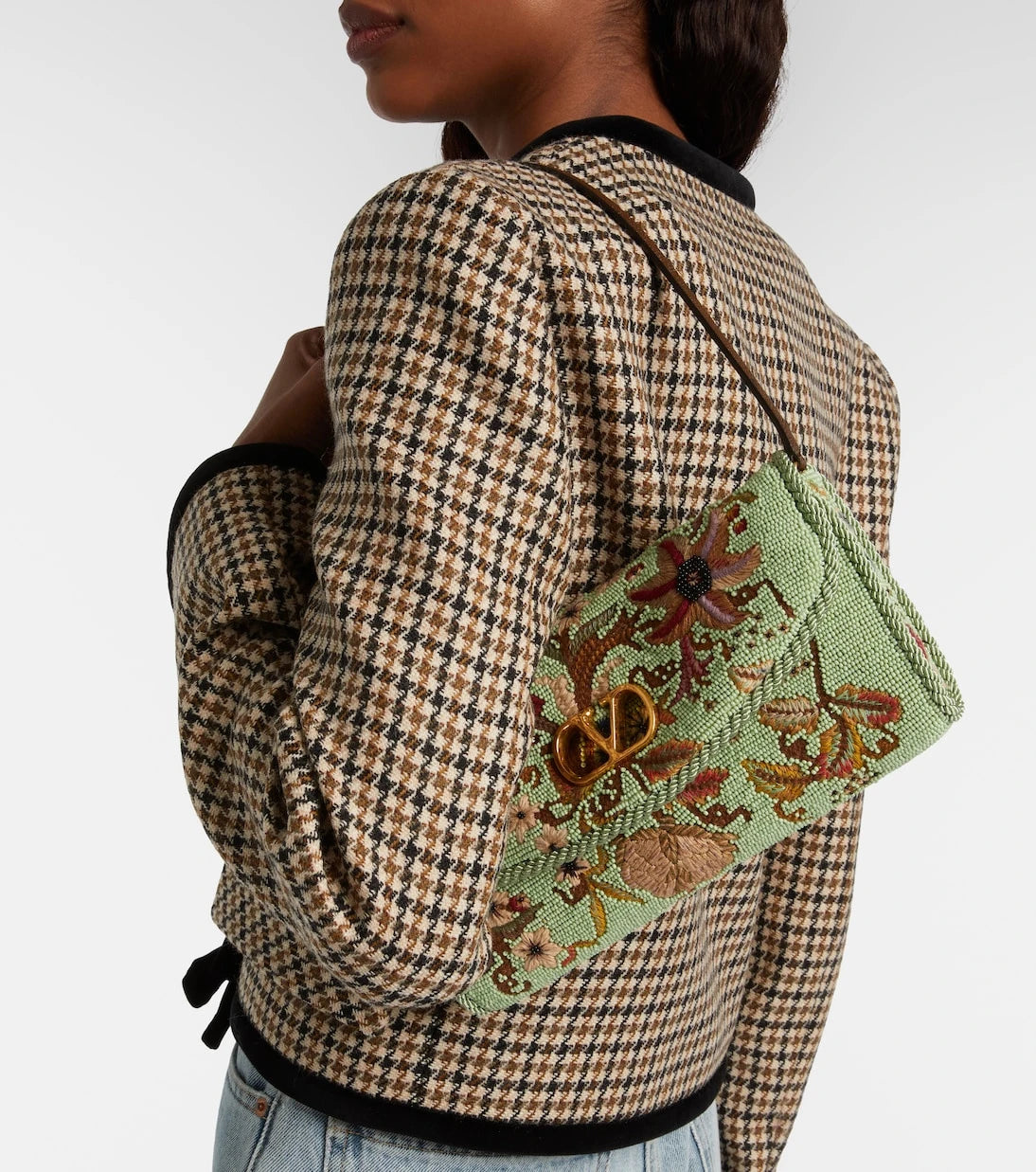 Valentino Garavani - DeVain Small beaded floral shoulder bag