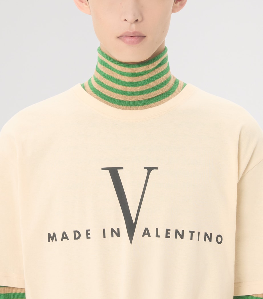 Valentino Garavani Cotton Made in Valentino Logo T-Shirt