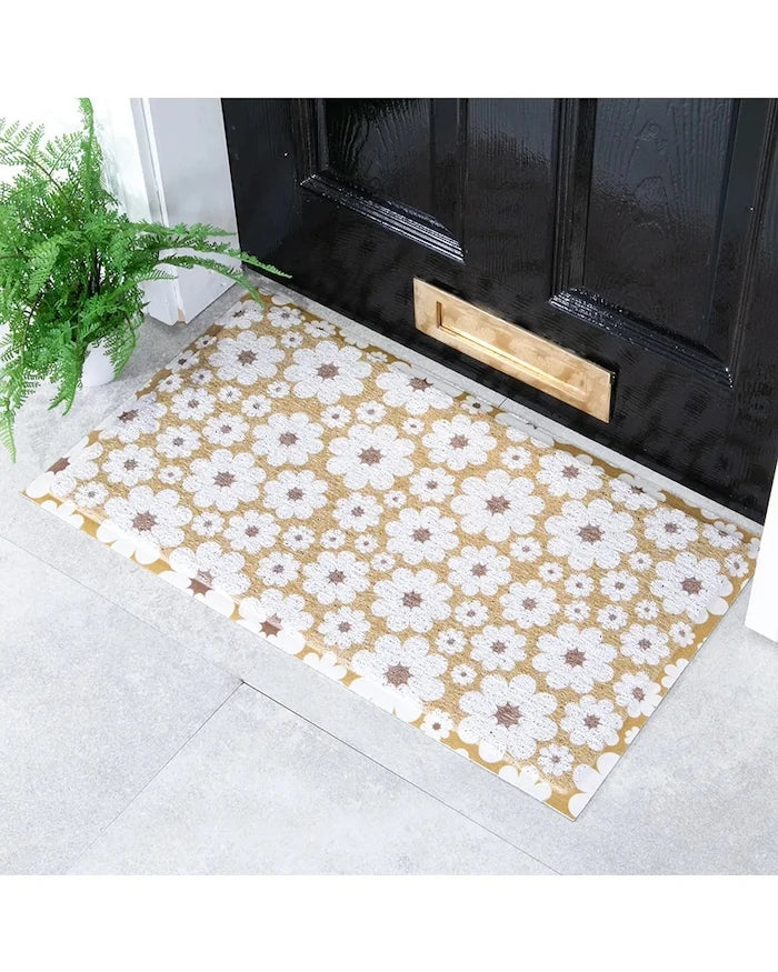 Artsy Doormats Gren Krem Çiçekler 70 x 40 cm