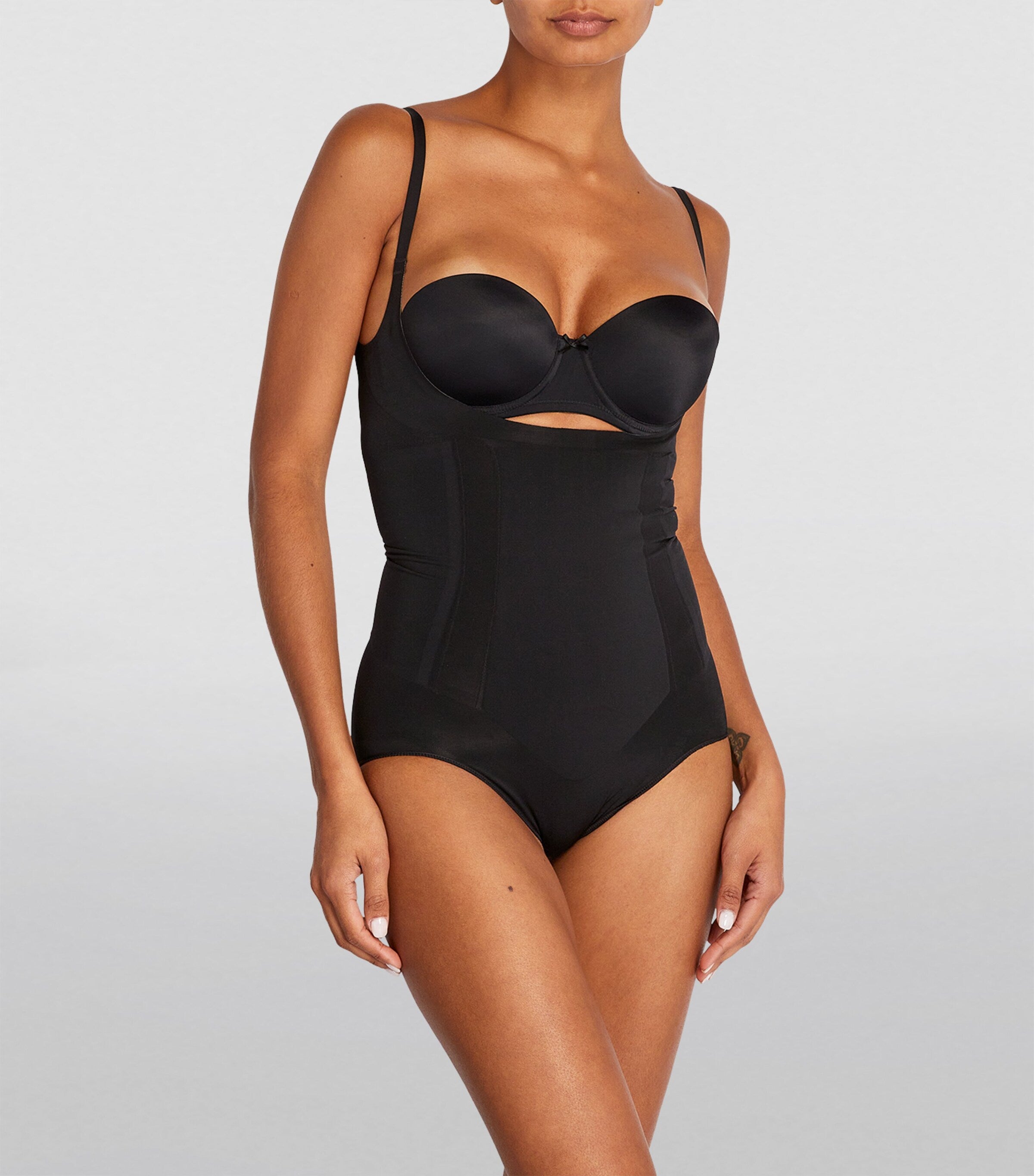 SPANX Black SPANXsculpt OnCore Open-Bust Brief Bodysuit - Firm Control