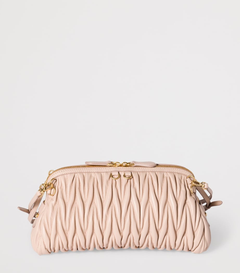 Matelassé Leather Clutch Bag