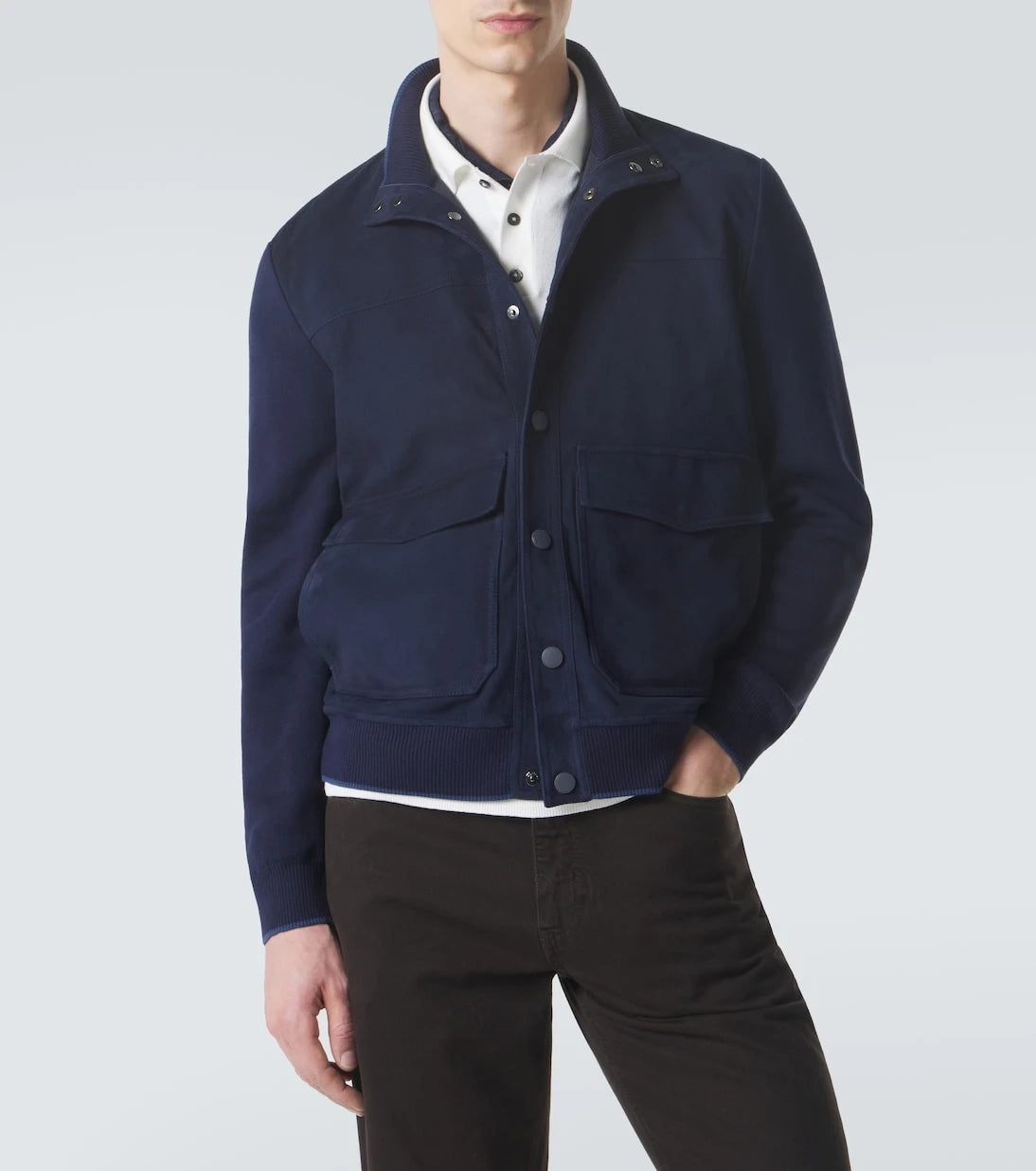 Canali - Suede bomber jacket