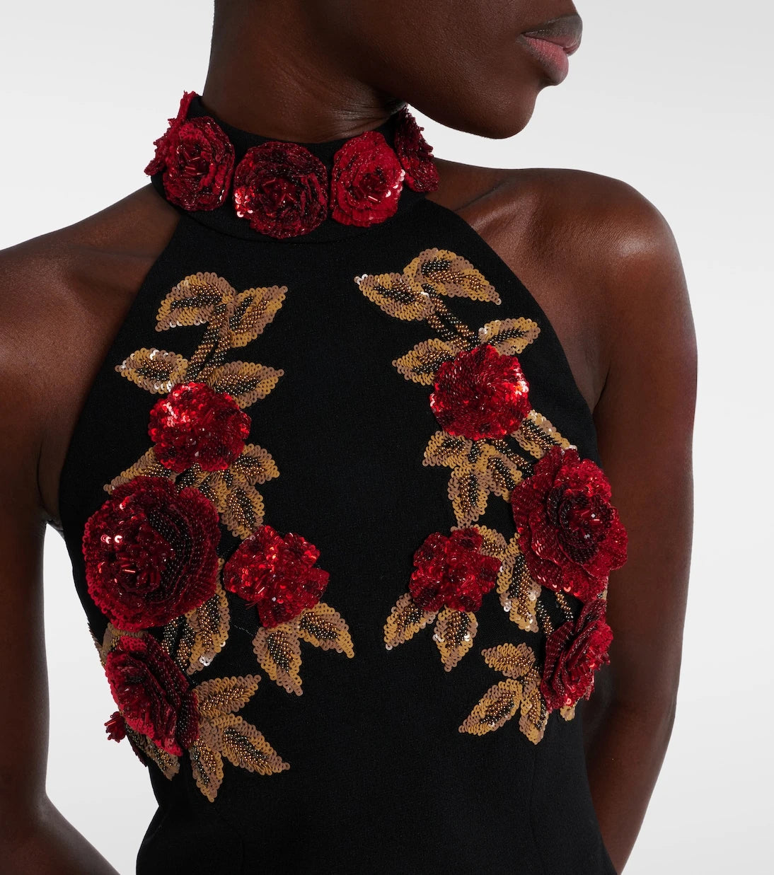 Rebecca Vallance - Rosetta floral-appliqué minidress