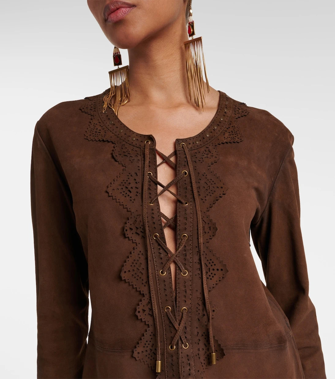 Isabel Marant - Charlina lace-up suede minidress