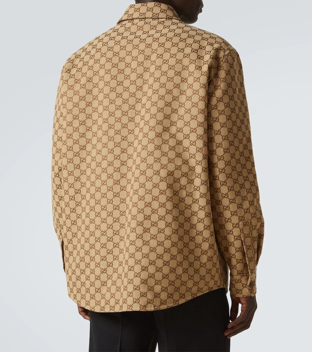 Gucci - قميص علوي من مزيج القطن وقماش GG