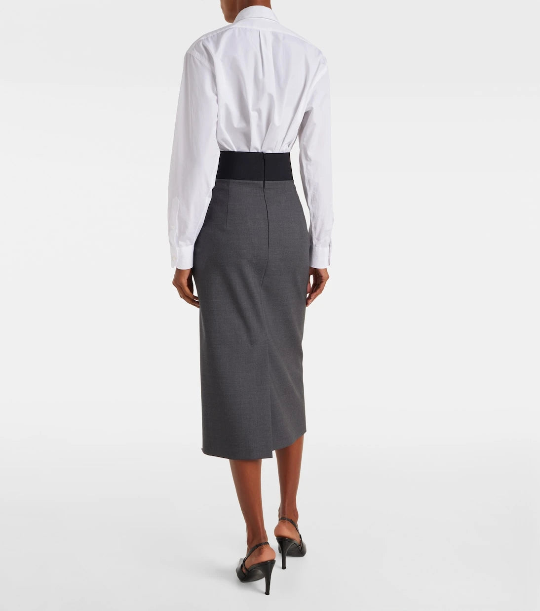 Sportmax - تنورة قلم رصاص من صوف الفيرجين