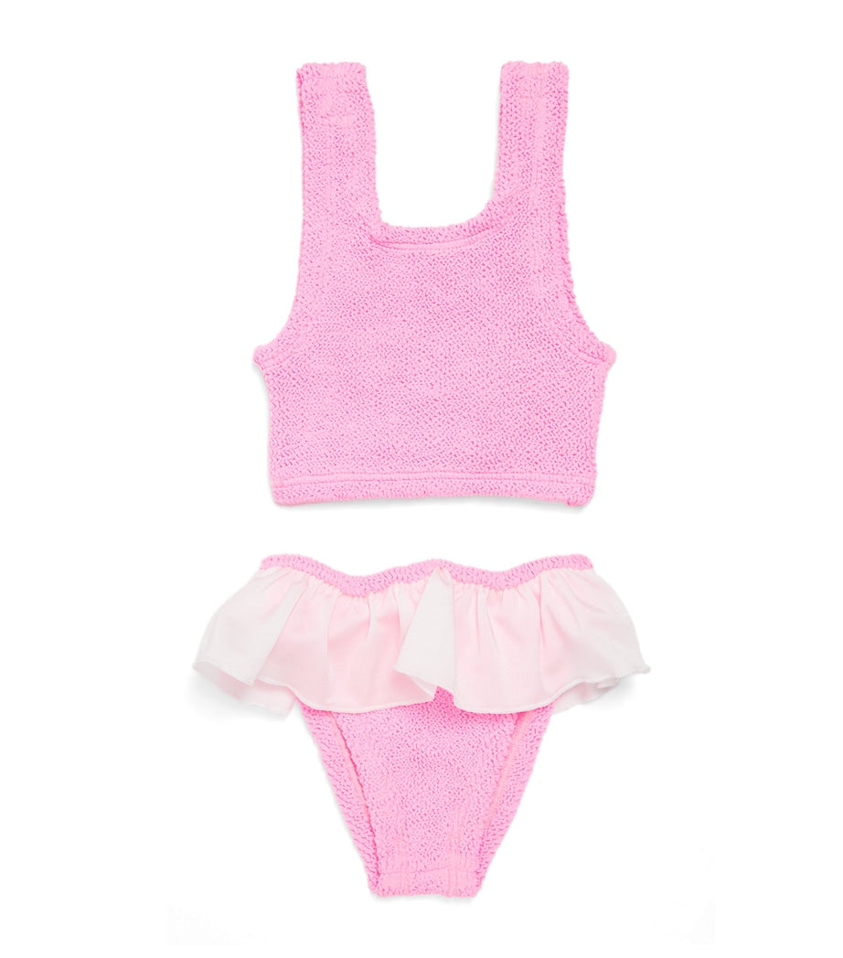 Hunza G Kids Frill-Detail Olive Bikini (3-6 Years)