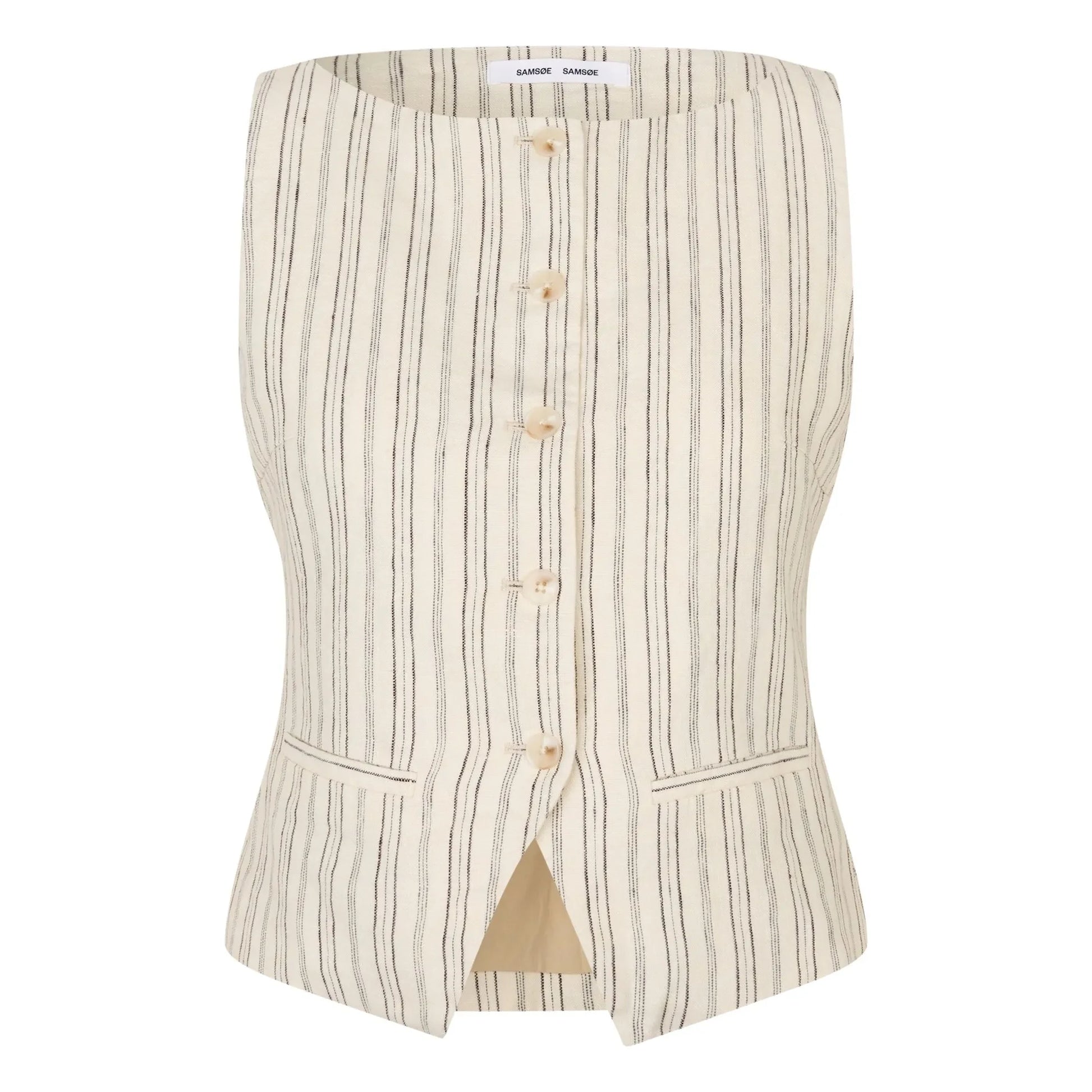 Samsoe Samsoe - Saloves Linen and Cotton Vest | Cream