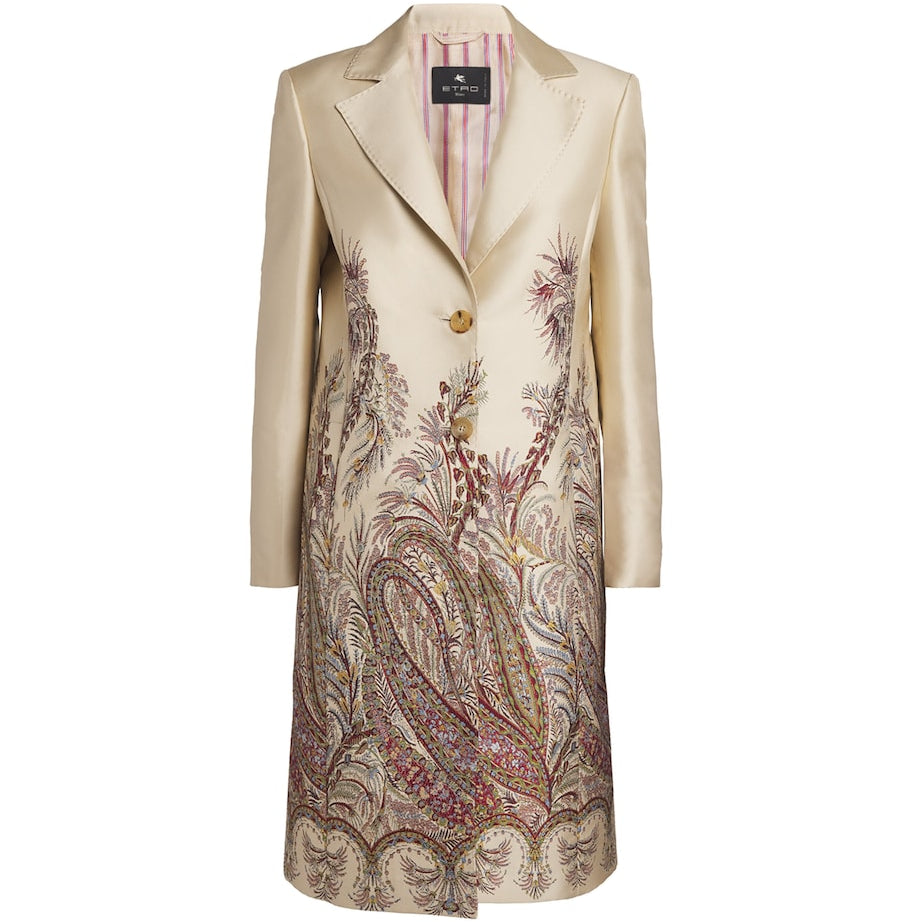 Etro Multi Satin Patterned Princess Coat