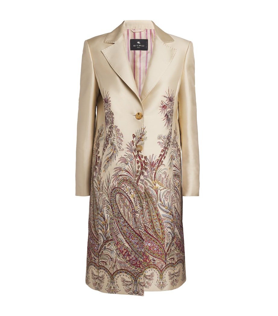 Etro Multi Satin Patterned Princess Coat