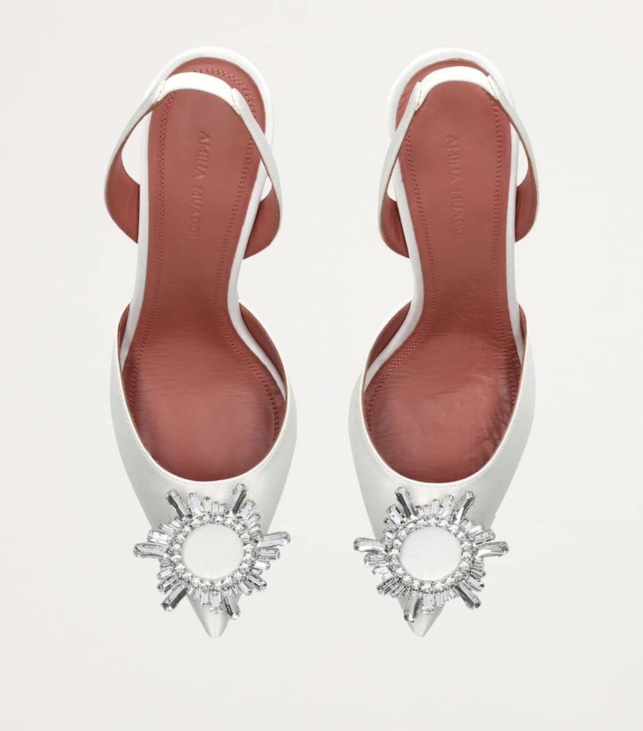 Satin Begum Slingback Pumps 70 WHITE