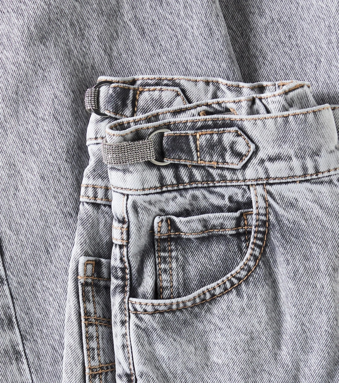 Brunello Cucinelli Kids - جينز مستقيم بتفاصيل مونيللي