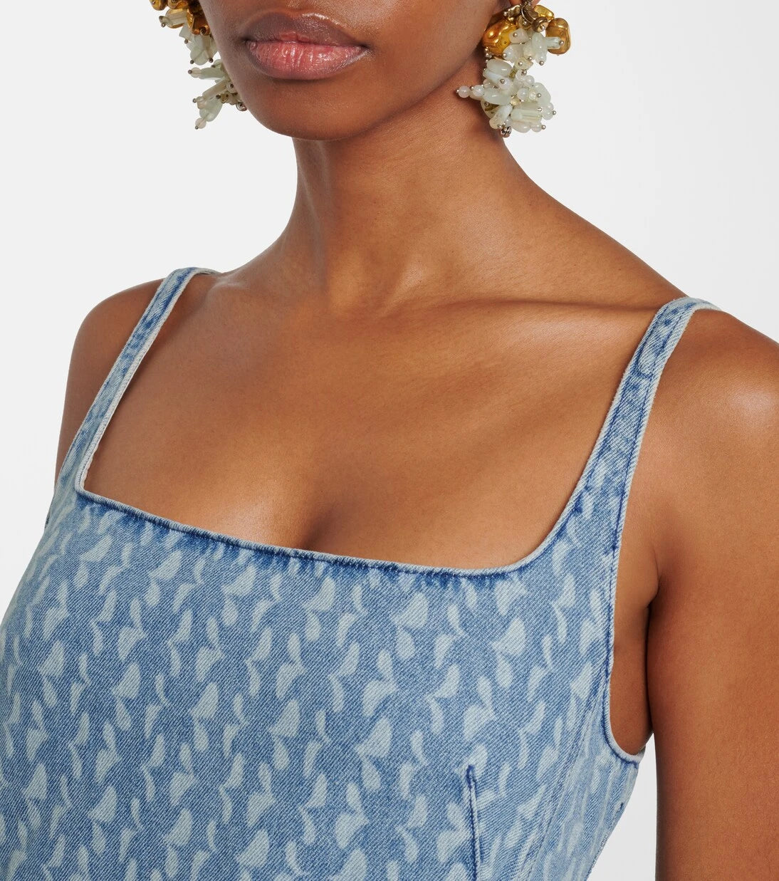 Dries Van Noten - Printed denim midi dress