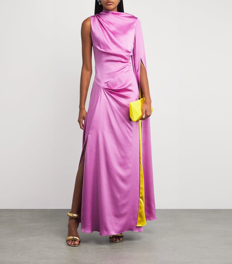 Silk Oma Maxi Dress LILAS/ZINNIA