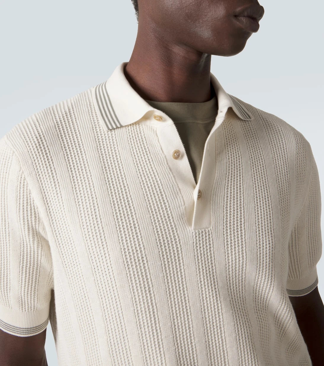Brunello Cucinelli - Ribbed-knit cotton polo shirt