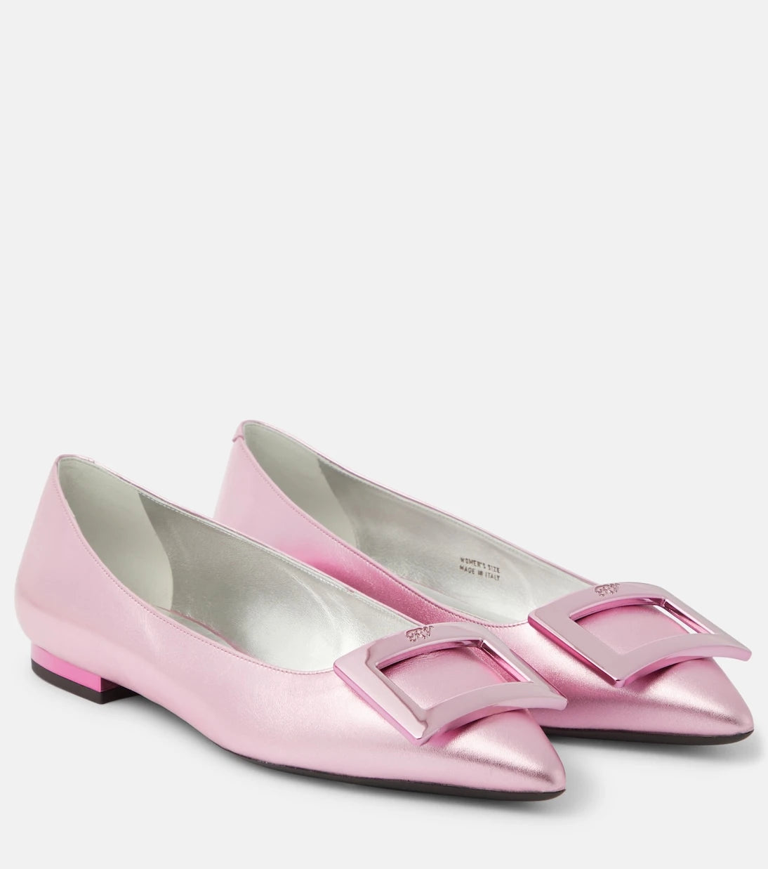 Roger Vivier - Gommettine metallic leather ballet flats