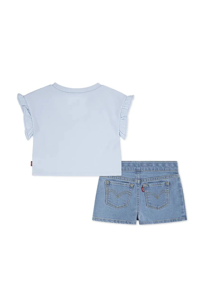 Комплект за бебета Levi's SS TOP & PLEATED SHORT SET