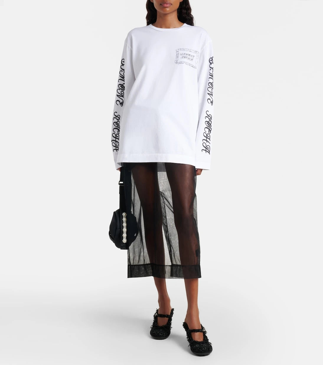 Simone Rocha - Printed cotton jersey top
