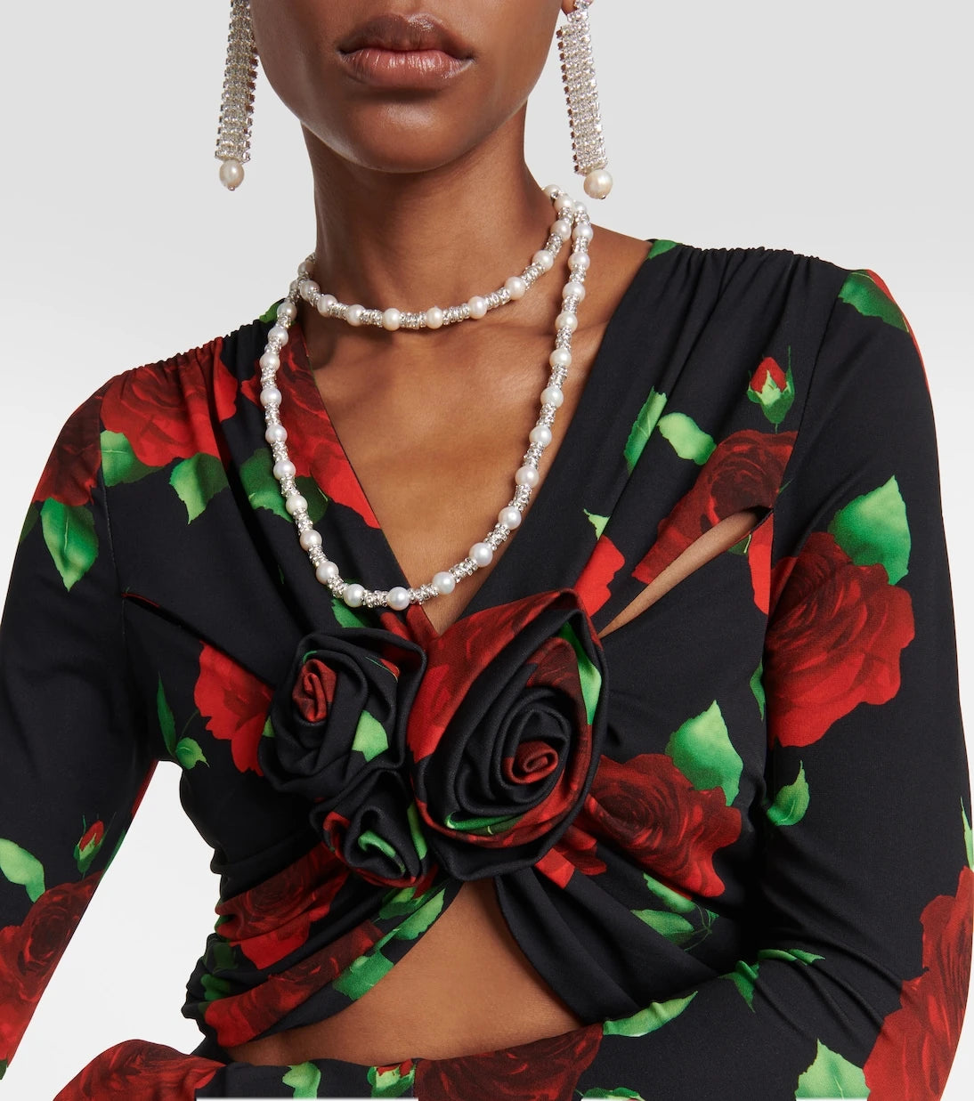 Magda Butrym - Embellished necklace with rose quartz