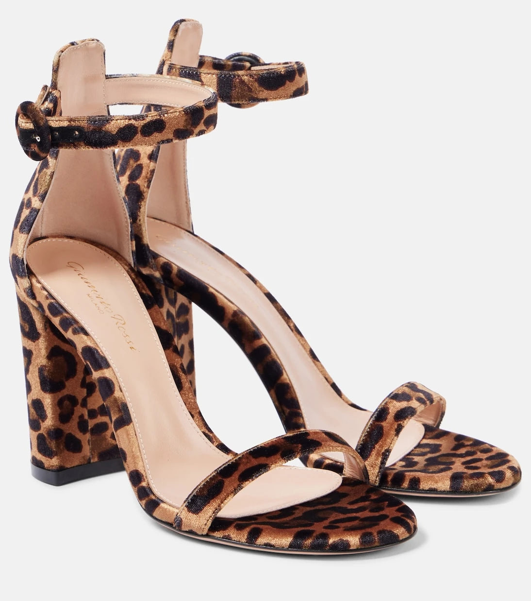 Gianvito Rossi - Gaeta 95 leopard-print velvet sandals