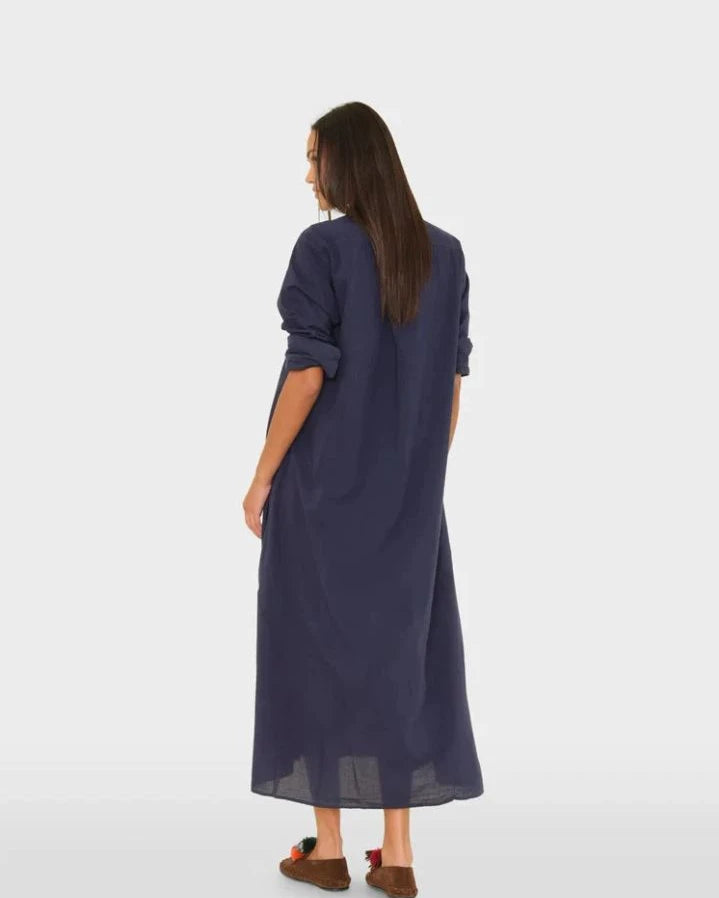 Xirena - Boden Cotton Poplin Dress | Navy blue