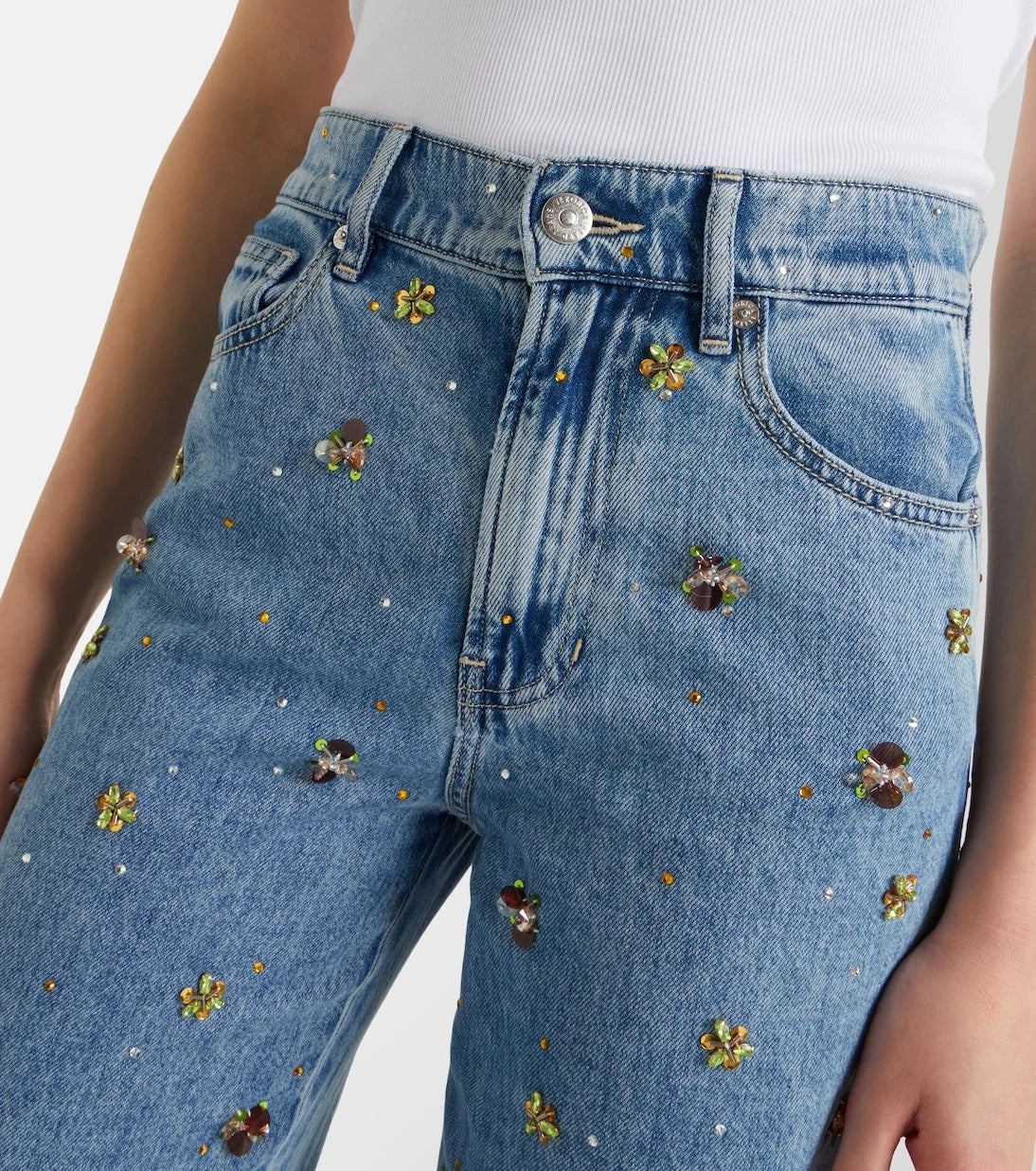 Veronica Beard - Kasey embellished flared jeans