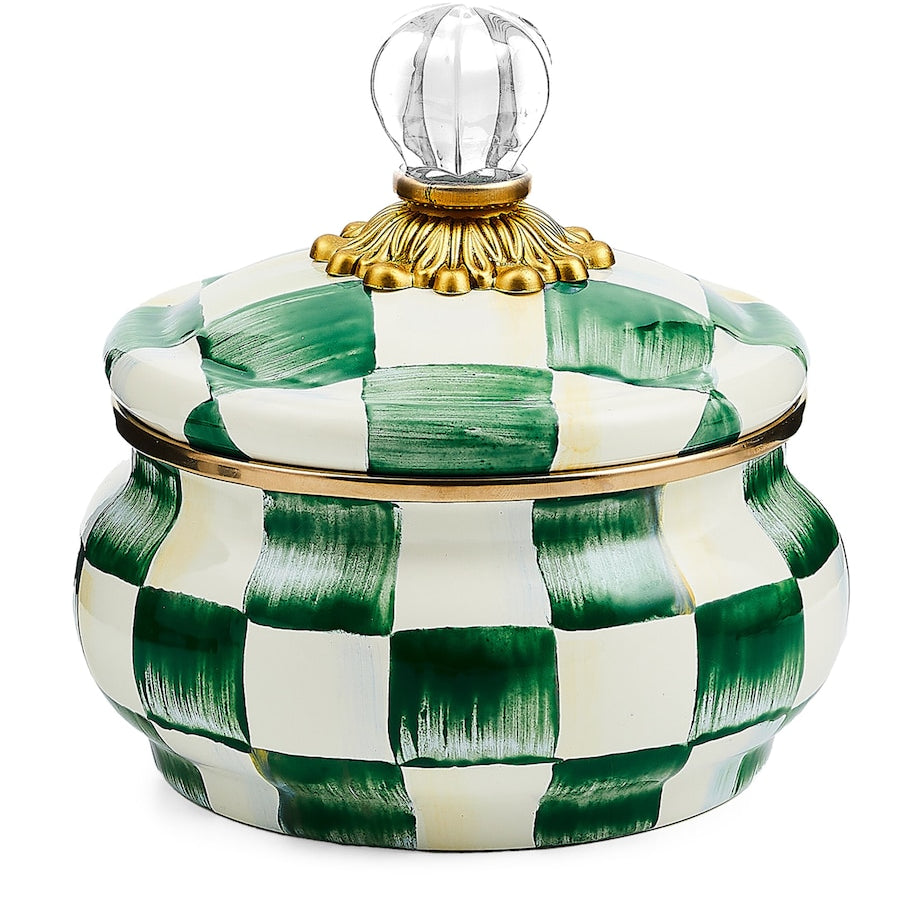 MacKenzie-Childs Emerald Check Squashed Pot
