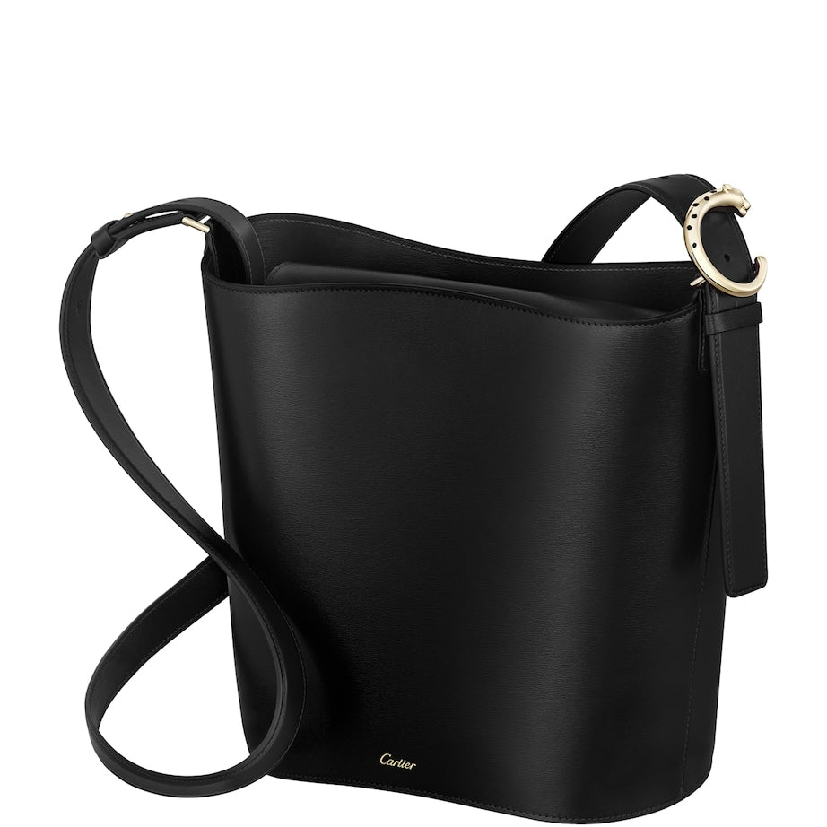 Cartier Black Small Leather Panthère C de Cartier Bucket Bag