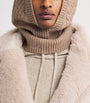 Max Mara Beige Cashmere Cable-Knit Balaclava