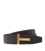 Leather Reversible T Icon Belt