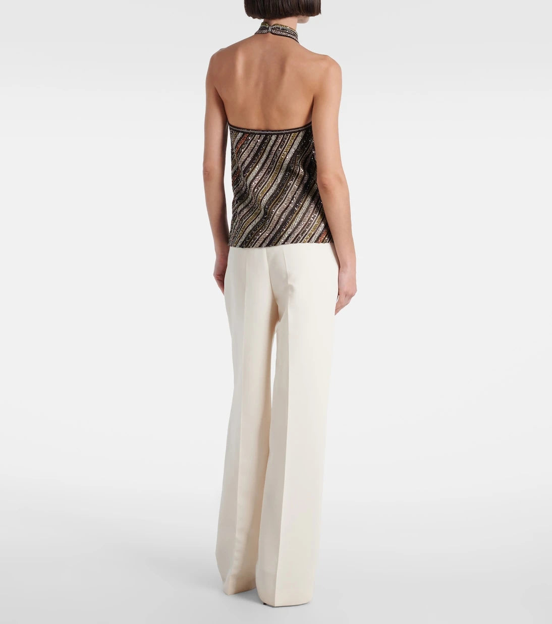 Missoni - Striped sequined halterneck top