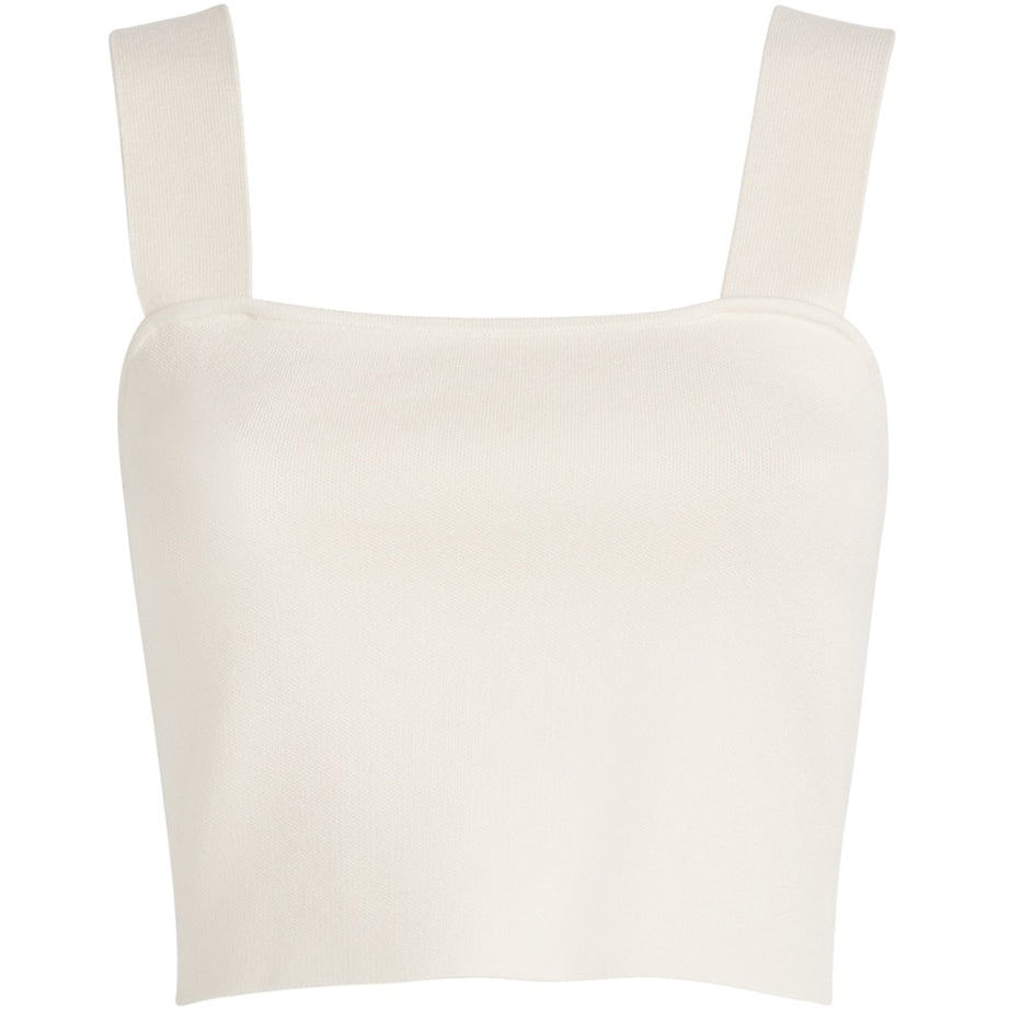 White Square-Neck Crop Top