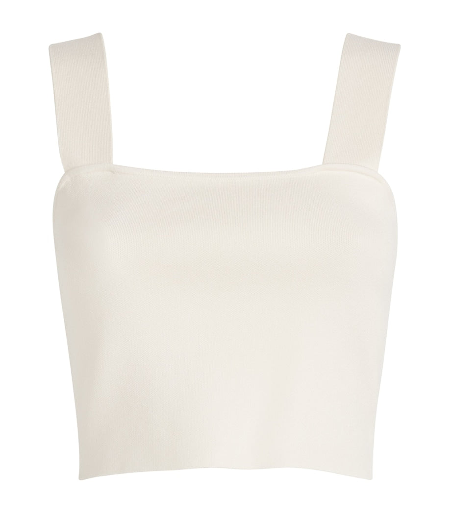 White Square-Neck Crop Top