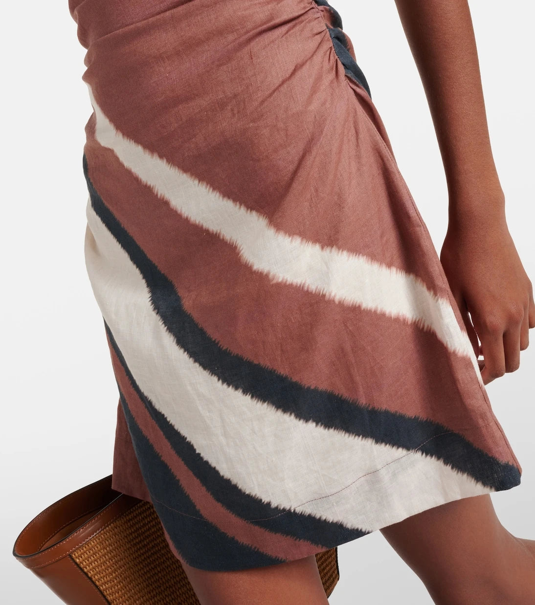 Faithfull - Marga gathered linen minidress