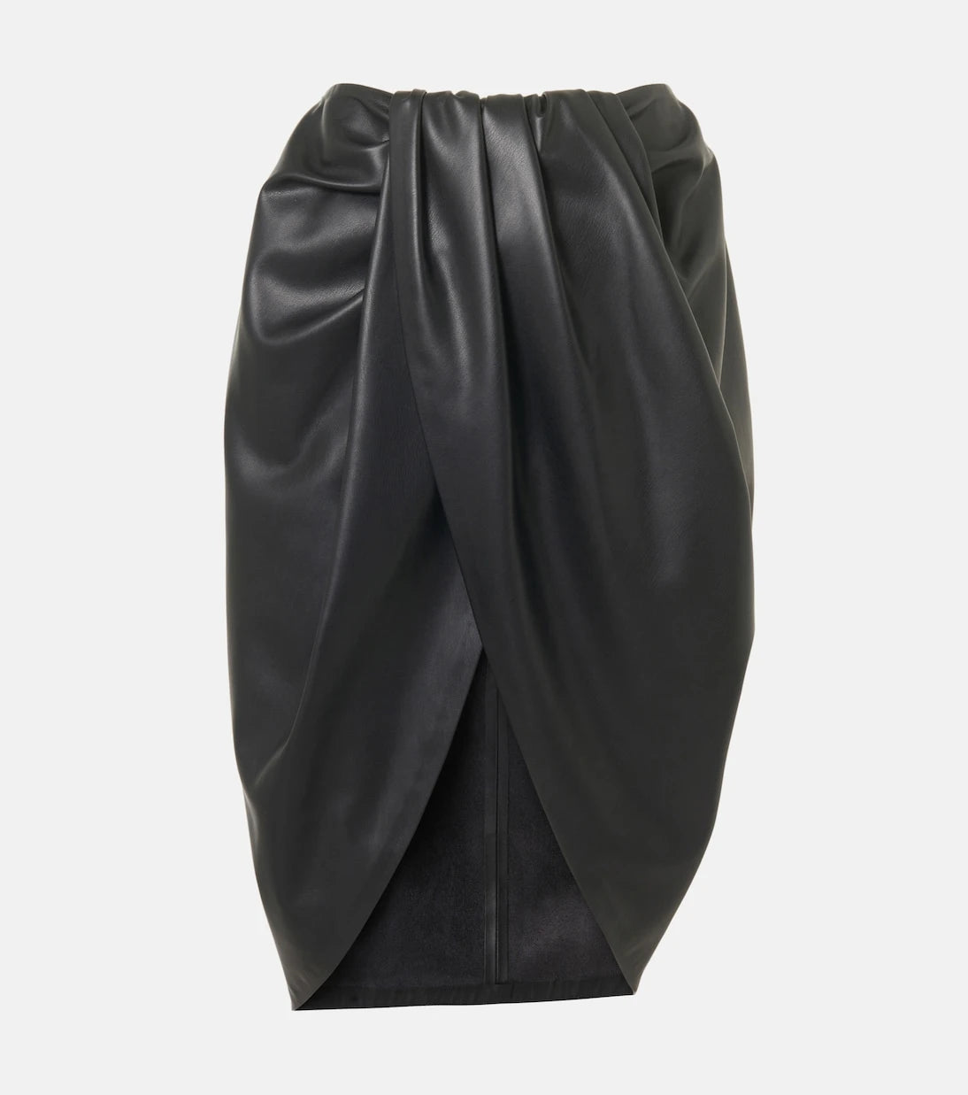 Stella McCartney - Draped faux leather midi skirt