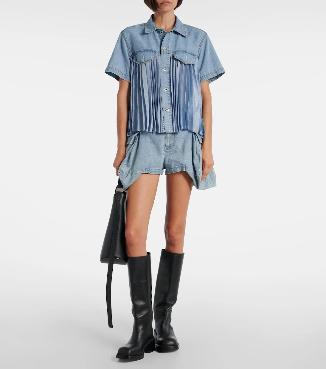 Sacai - Cargo denim shorts