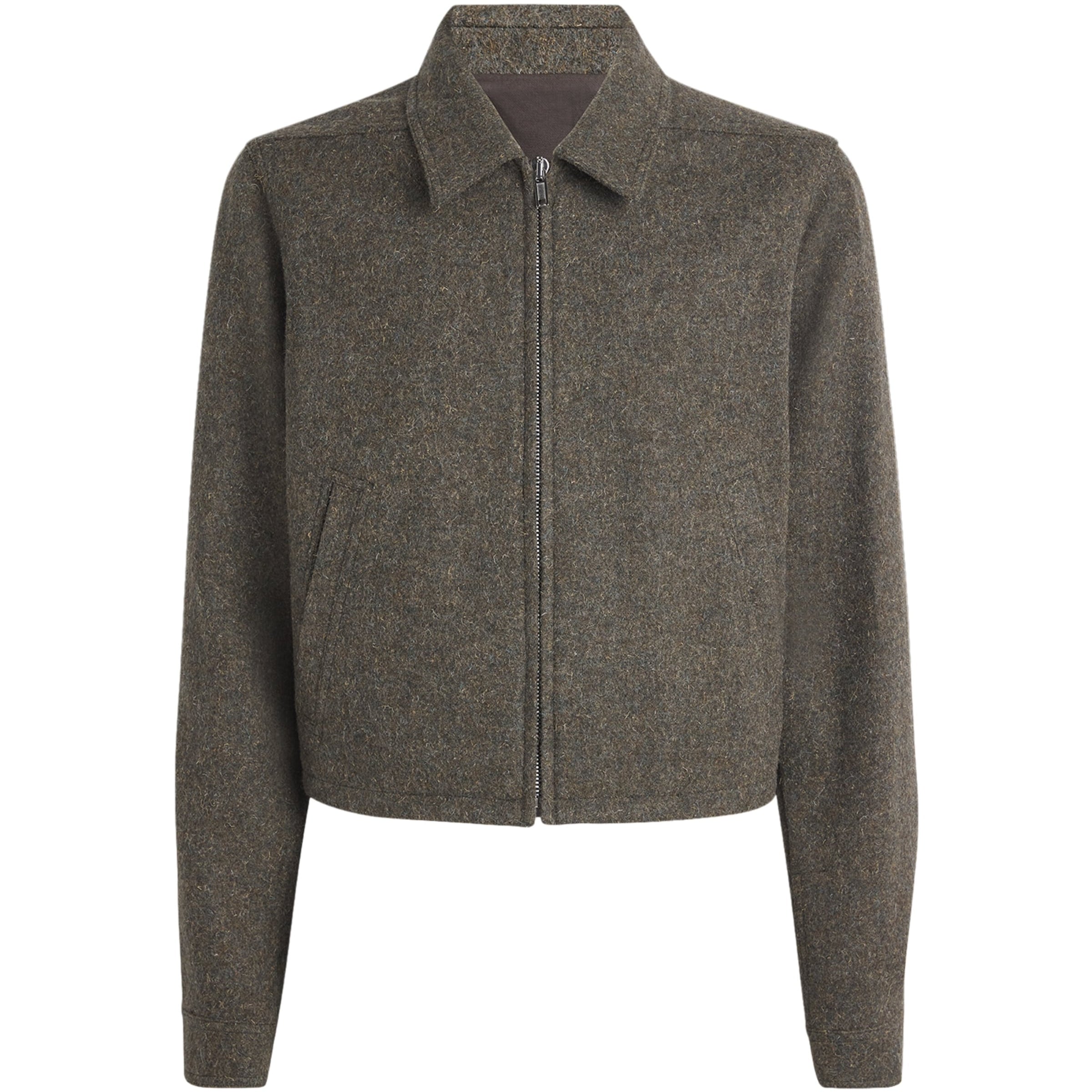 Rick Owens Green Wool Felt Alice Brad Jacket