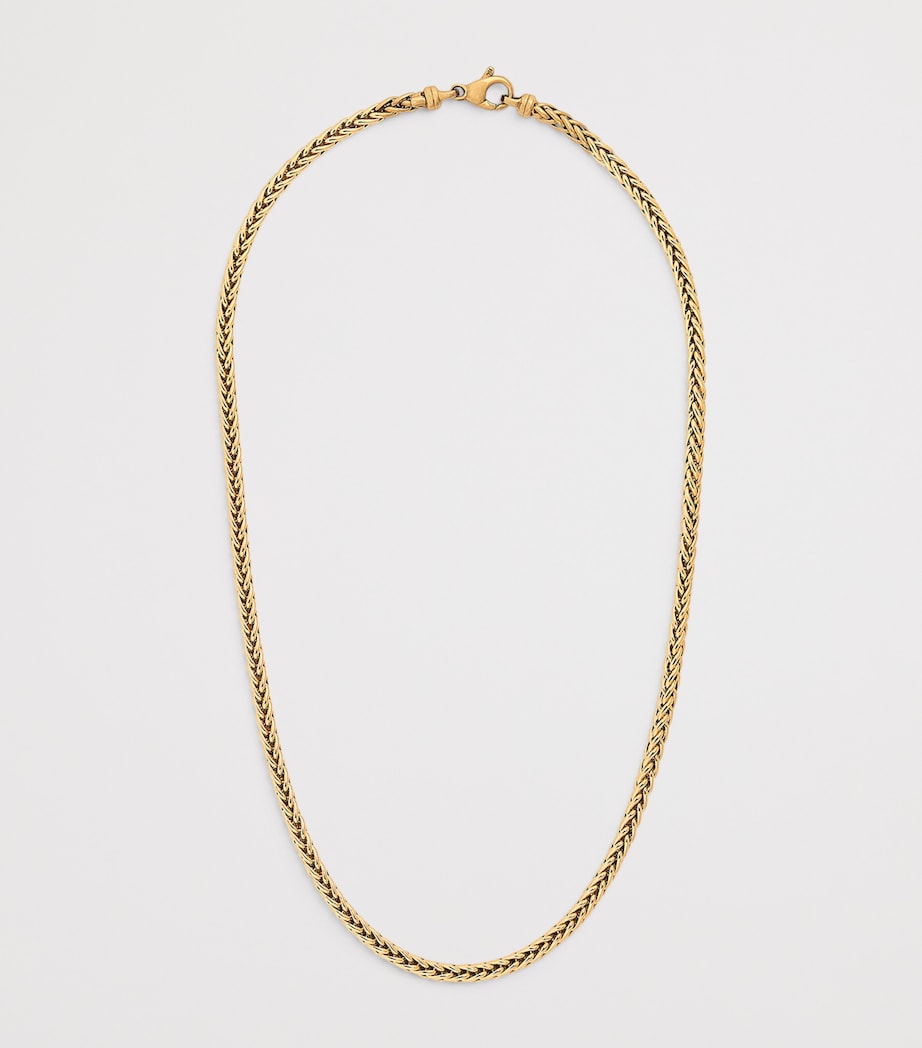 Small Yellow Gold Woven Chain Necklace