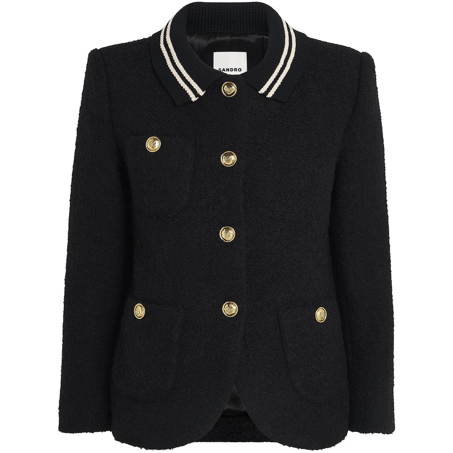 Sandro Paris Black Tweed Jacket