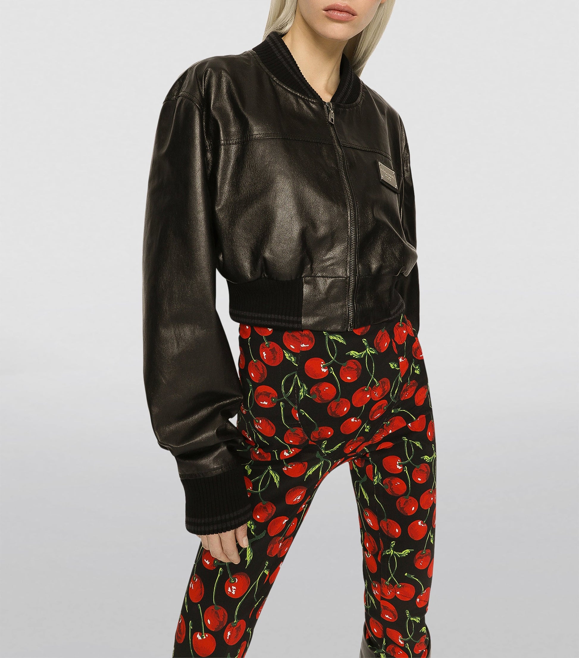 Multi Leather Cropped Jacket