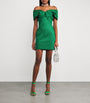 Rebecca Vallance Green Off-The-Shoulder Bailey Mini Dress