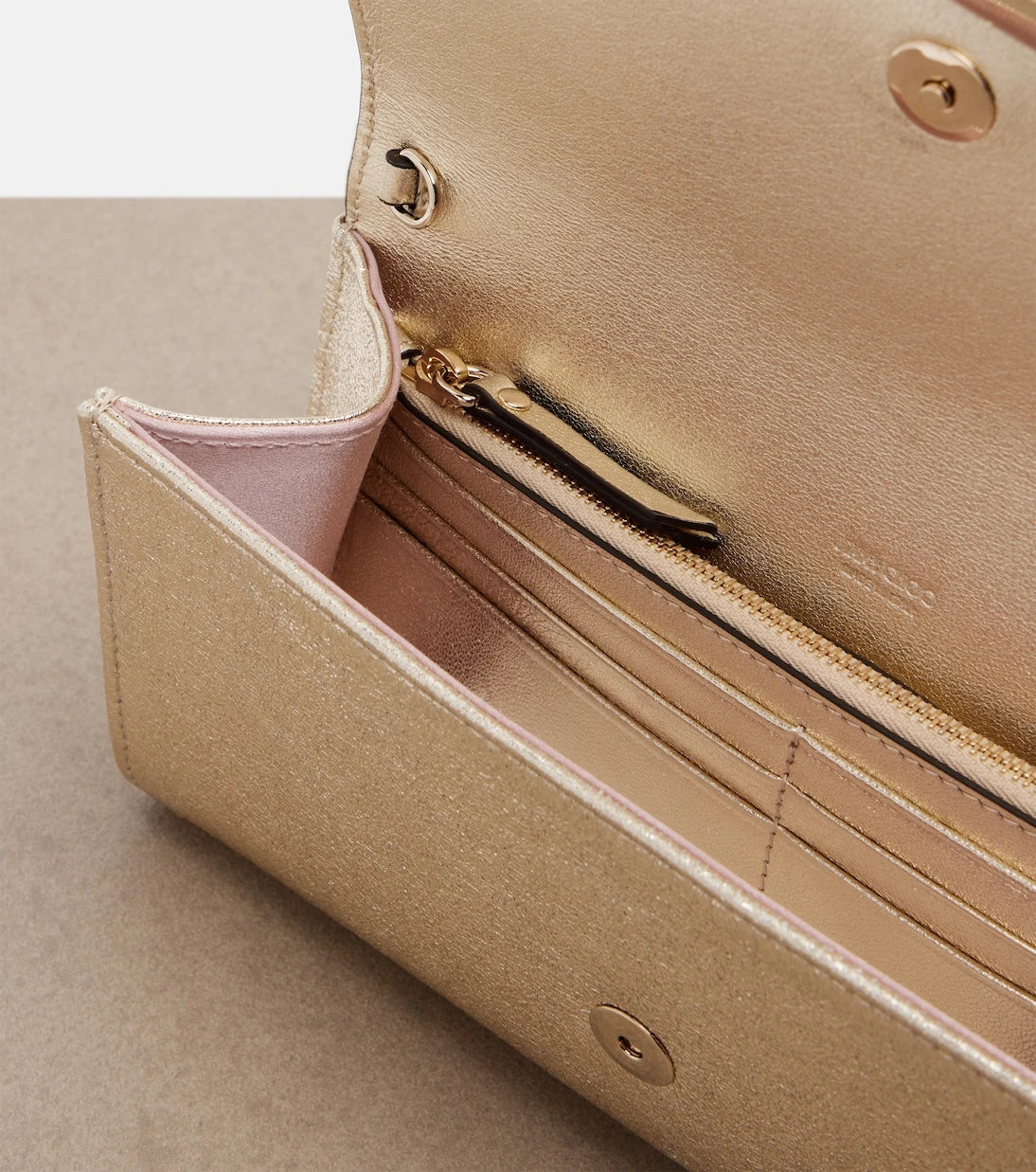 Jimmy Choo - Emmie Small metallic leather clutch