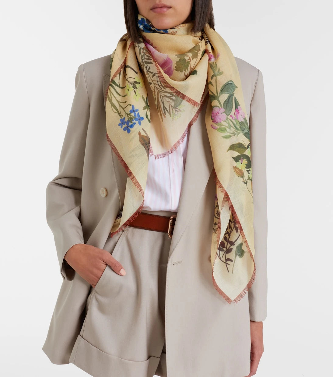 Max Mara - Printed wool and silk scarf